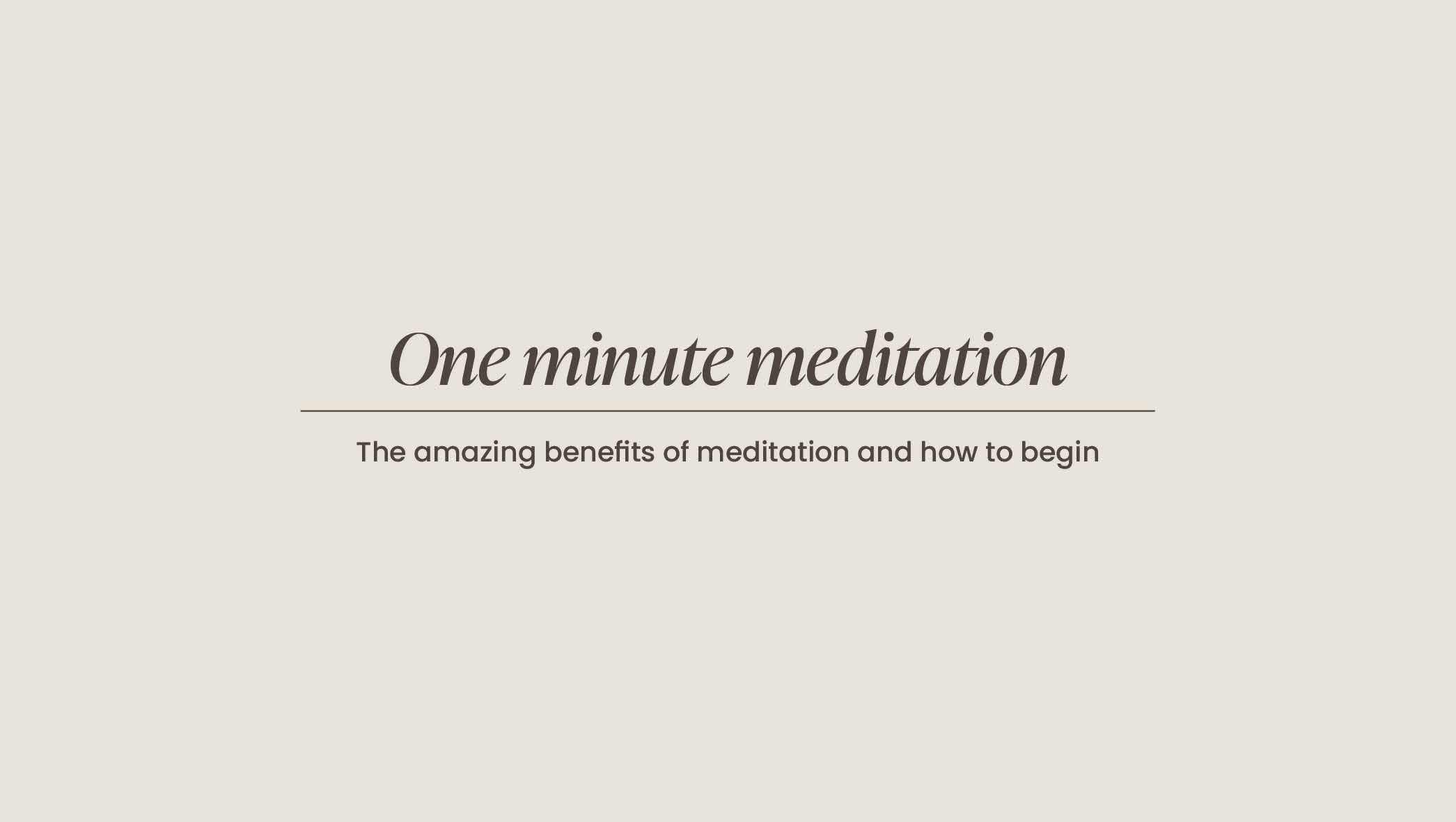 One Minute Meditation – AIMN NZ