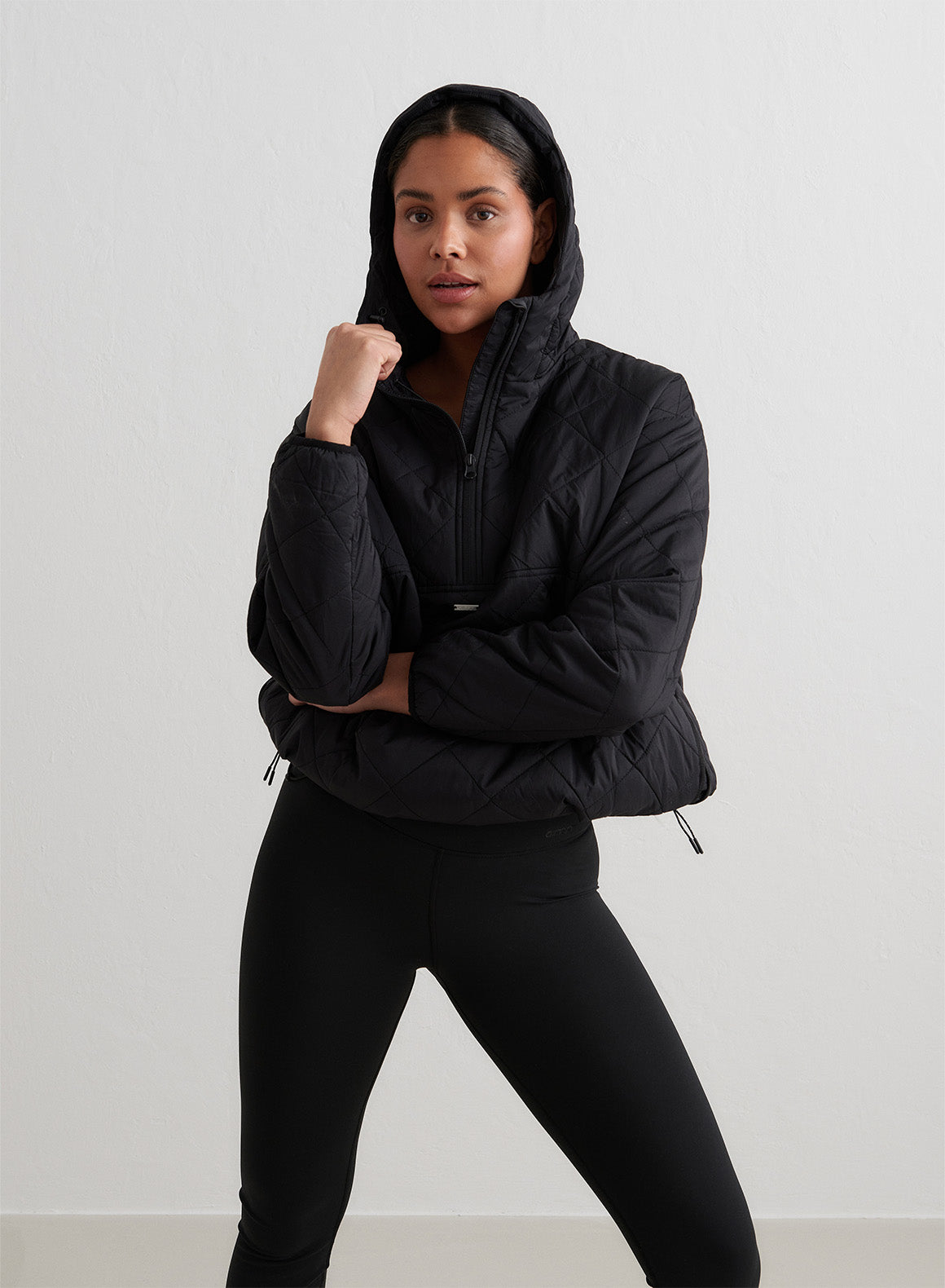 BLACK OVERSIZED QUILTED ANORAK – AIMN NZ