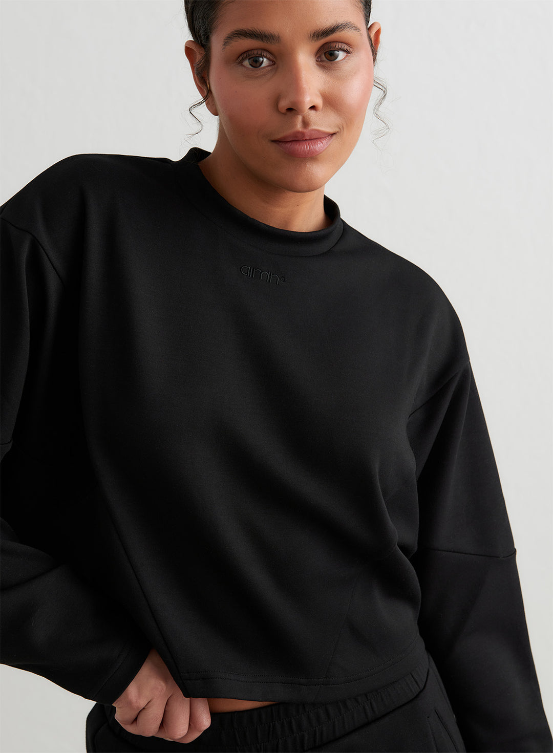 Black Comfy Modal Block Sweatshirt AIMN NZ